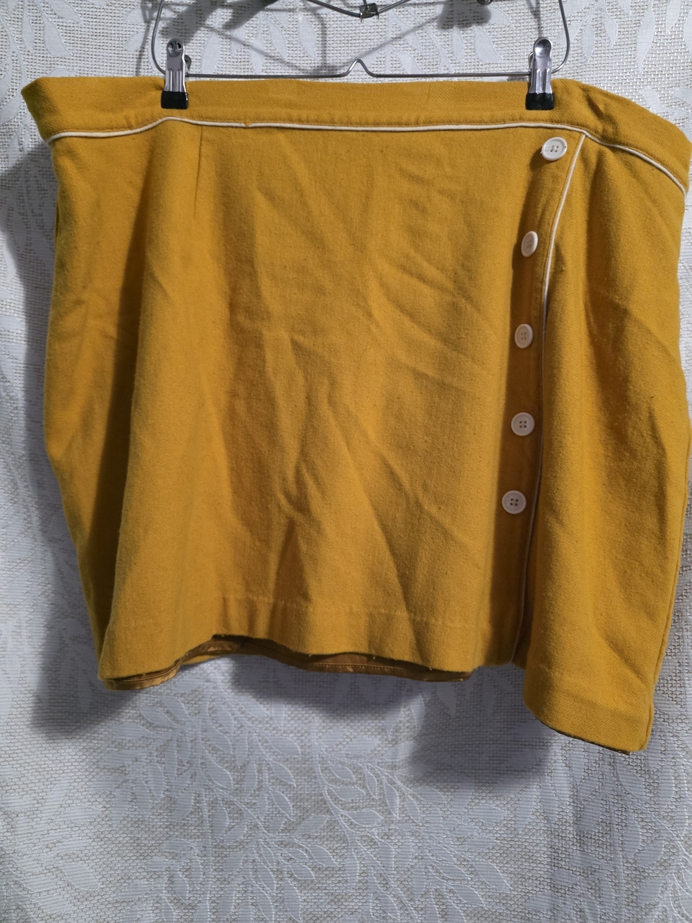 Yellow Button-Trim Women's Skirt
